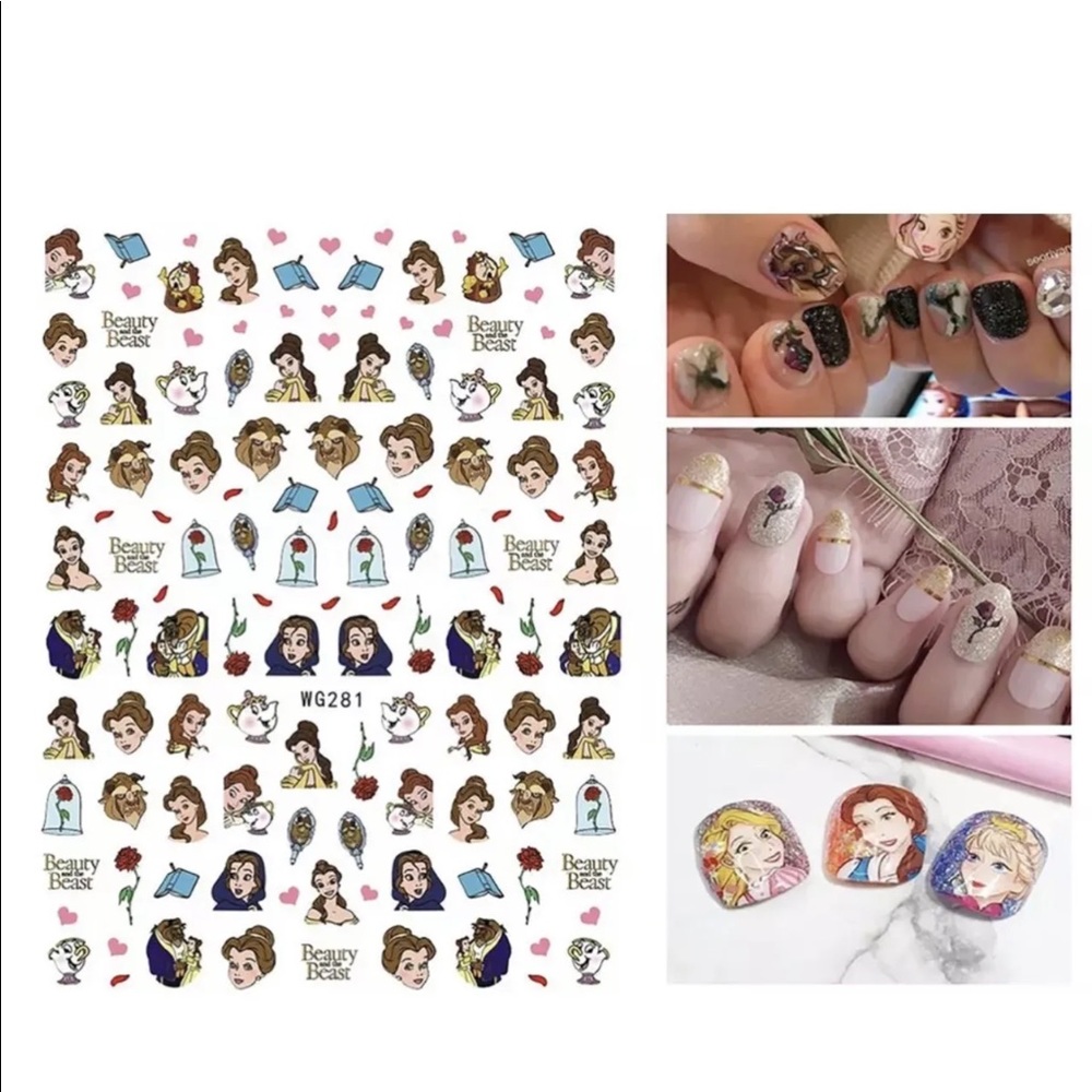 $.50 PRINCESS NAIL STICKER SHEET. NEW. $.50 WITH ANY ORDER OF $10 OR MORE